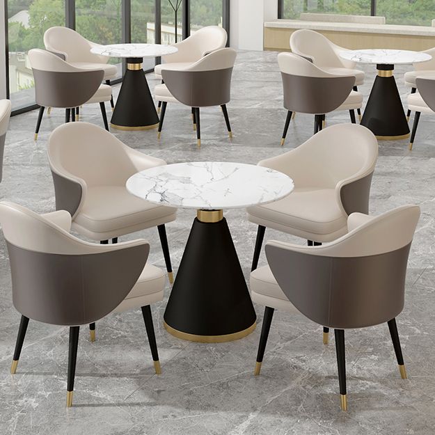 Ensemble de restaurants fixes modernes 1/2/5 PCS Table de cuve de rond avec chaise de salle à manger