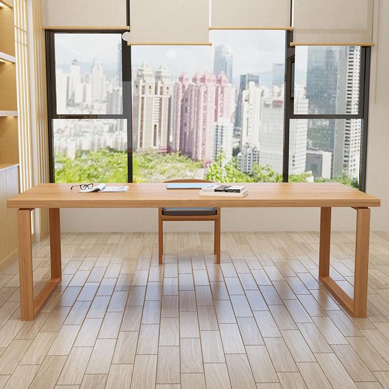 Contemporary Solid Wood Dining Table Double Pedestal Dining Table for Dining Room