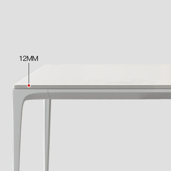 Modern Rectangle Dining Table Sintered Stone Top 4 Metal Legs Dining Room Table Clearhalo 'Dining Tables & Seating' 'Dining Tables' 'dining_table' 'furn' 'furn_dining_table' 'Furniture' 'Kitchen & Dining Furniture' 1200x1200_151b9e6e-fd44-47c3-ac90-87008a009812
