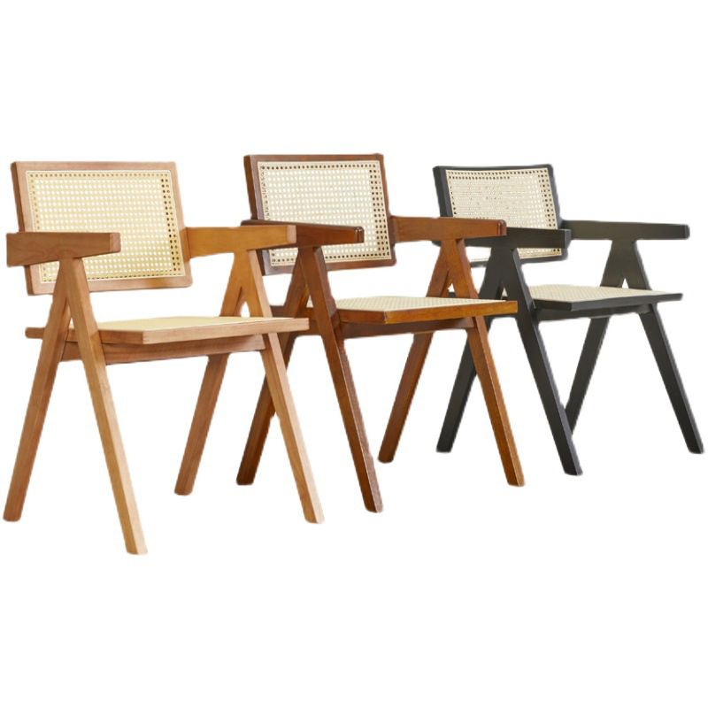 Silla de comedor de ratán moderna muebles laterales de comedor abiertos en acabado mate para brasserie