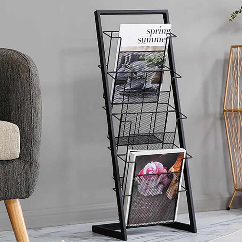 Contemporary Closed Back Bookcase Vertical Metal Bookshelf with Shelves Clearhalo 'Bookcases' 'furn' 'furn_bookcases' 'Furniture' 'Office Furniture' 1200x1200_151d7669-73ad-4176-9452-ff74e714acdc
