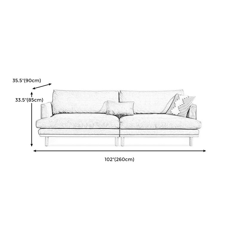 Nordic Fabric Square Arm Standard Sofa Loose Back Settee with Wooden Legs Clearhalo 'furn' 'furn_sofas' 'Furniture' 'furniture_sofas' 'Living Room Furniture' 'Sofa' 'sofas' 1200x1200_151fa7e3-5c79-47b5-83c4-4a1e7d71c121