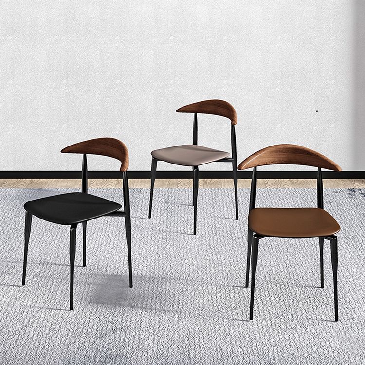 Contemporary Style Wood Dining Side Chairs Cow Horn Armless Chair for Home Use Clearhalo ' kitchen&dining_furn' 'Dining Chairs' 'Dining Tables & Seating' 'dining_chair' 'Furniture' 'furniture_dining_chair' 'Kitchen & Dining Furniture' 'kitchen' 1200x1200_1521548e-2858-4fc1-95b5-2bf0cd418d30