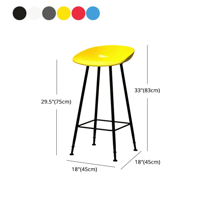Contemporary Matte Finish Metal Barstool Home Footrest Stool Clearhalo 'Bar Furniture' 'Bar Stools' 'bar_stools' 'furn' 'furn_bar_stools' 'Furniture' 'furniture_bar_stools' 'Kitchen & Dining Furniture' 1200x1200_1521accb-bbbd-4101-84ad-7addf9fab687