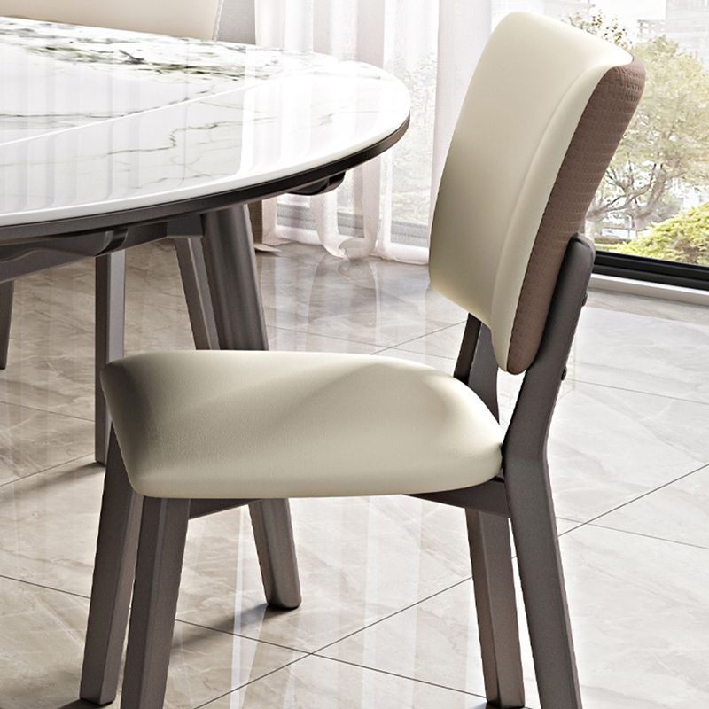 1/5/7 pezzi moderni tavolo da dinette a forma rotonda con sedia imbottita