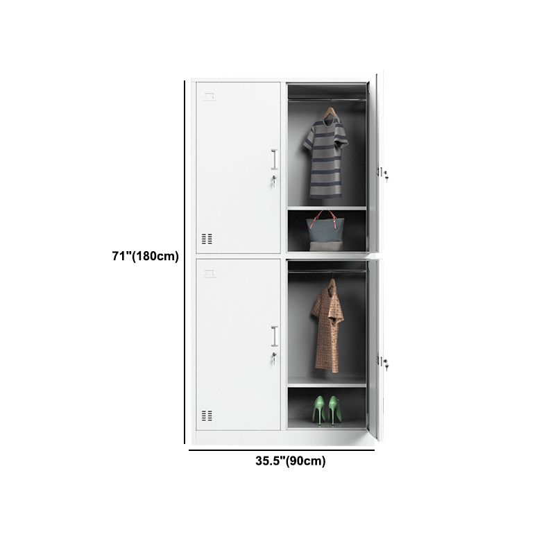 Metal Contemporary Cabinet for Home White Steel Storage Cabinet Clearhalo 'Armoires & Wardrobes' 'armoires_wardrobes' 'Bedroom Furniture' 'furn' 'furn_armoires_wardrobes' 'Furniture' 1200x1200_1522adf3-3c63-49e6-890c-6ff98474784d