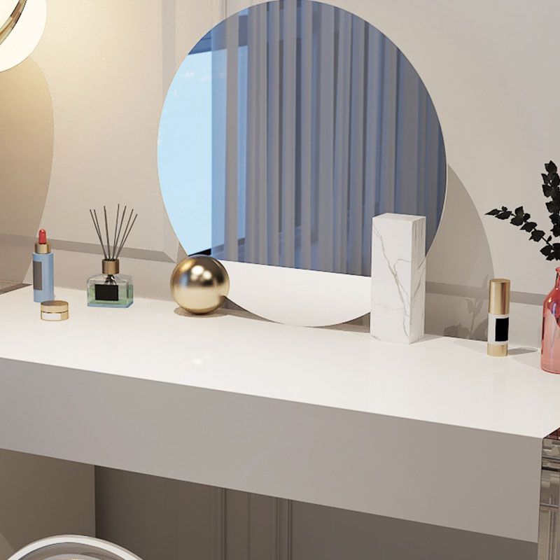 Moderne technische Holz -Make -up -Schminktischhocker Schwarz/ Weiß