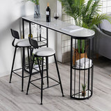 White Stone Bar Table Industrial Bar Dining Table with Sled Base Clearhalo 'Bar Furniture' 'Bar Tables' 'bar_tables' 'furn' 'furn_bar_tables' 'Furniture' 'furniture_bar_tables' 'Kitchen & Dining Furniture' 1200x1200_1524fd9b-51fd-471b-a63a-28269f48ae33