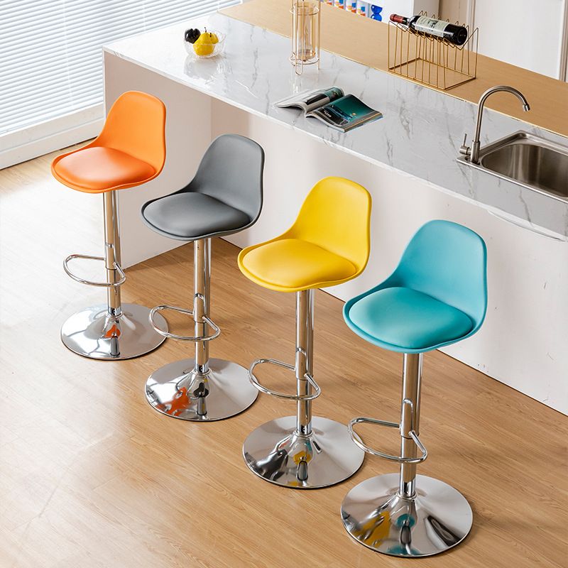 Taburetes de comedor sin brazos Taburetes de bar de altura ajustable con base de metal