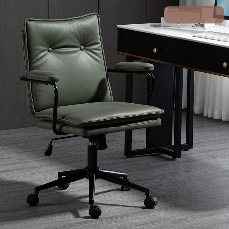 Black Frame Modern Office Chair Swivel Computer Desk Chair with Padded Arms Clearhalo 'Furniture' 'furniture_office_chair' 'Office Chairs' 'Office Furniture' 'office_chair' 1200x1200_1526cd88-a221-43ad-a507-4dd791853963