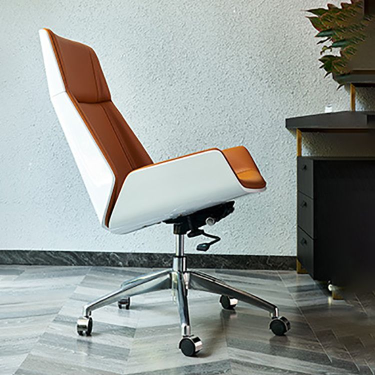 Modern No Arm Desk Chair Leather Task Chair with Wheels for Office Clearhalo 'furn' 'furn_office_chair' 'Furniture' 'Office Chairs' 'Office Furniture' 'office_chair' 1200x1200_15278634-43af-4e98-a1ec-a057065c1bd5