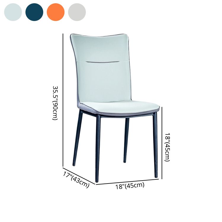 Leather Upholstered Dining Chairs Solid Back Side Chairs with Metal Legs Clearhalo ' kitchen&dining_furn' 'Dining Chairs' 'Dining Tables & Seating' 'dining_chair' 'furn' 'furn_dining_chair' 'Furniture' 'furniture_dining_chair' 'Kitchen & Dining Furniture' 'kitchen' 1200x1200_152a1572-6c20-4c04-a0e0-dc1c1f6fb3df