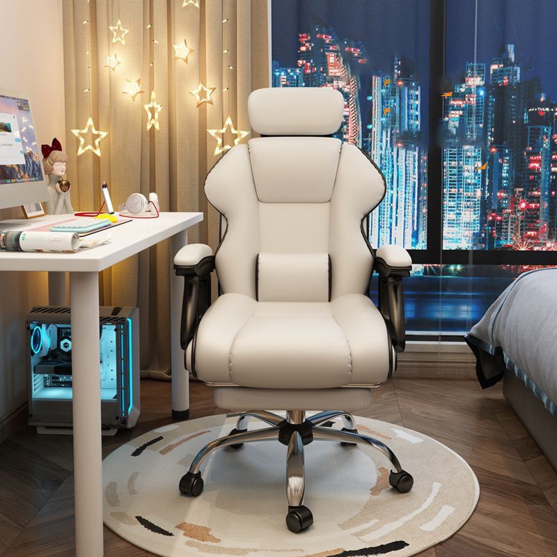 Modern Style Gaming Chair Faux Leather Fixed Arm Desk Chair for Home Clearhalo 'furn' 'furn_office_chair' 'Furniture' 'Office Chairs' 'Office Furniture' 'office_chair' 1200x1200_152a7379-78ff-4176-bb67-fb54f7cd1388
