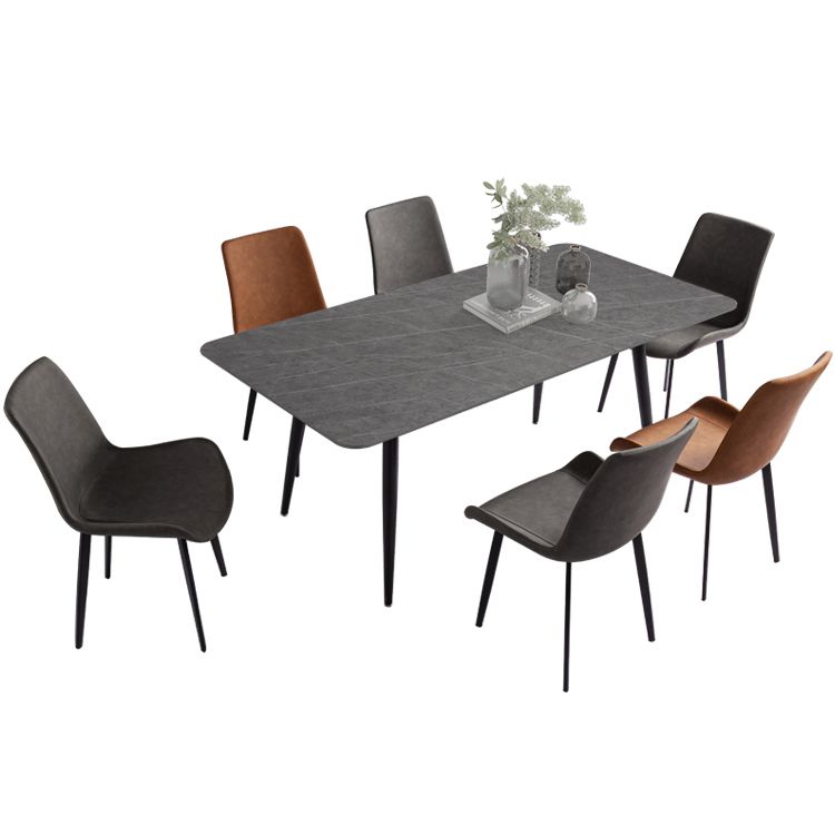 Sintered Stone Three-Color Dining Table Modern Style 4 Legs Table for Dining Room Clearhalo ' dining_table' 'Dining Tables & Seating' 'Dining Tables' 'furn' 'furn_dining_table' 'Furniture' 'furniture_dining_table' 'Kitchen & Dining Furniture' 'kitchen&dining_furn' 'kitchen' 'kitchen_dining_table' 1200x1200_152ac116-d4c6-447d-9663-442c1fb0b02e