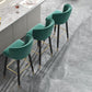 Contemporary Velvet Counter & Bar Stools Matte Finish Indoor Stools with Metal Frame