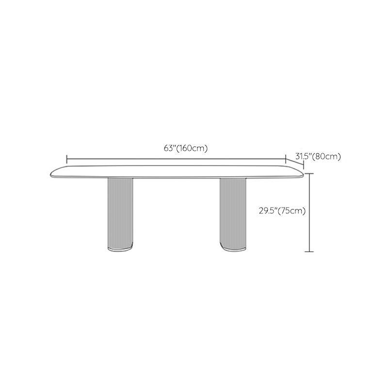 Modern Sintered Stone Table Dining Rectangle Table with Metal Legs for Kitchen Clearhalo 'Dining Tables & Seating' 'Dining Tables' 'dining_table' 'furn' 'furn_dining_table' 'Furniture' 'Kitchen & Dining Furniture' 1200x1200_152bb09d-49bf-4860-9bdd-cf3461b9c75d