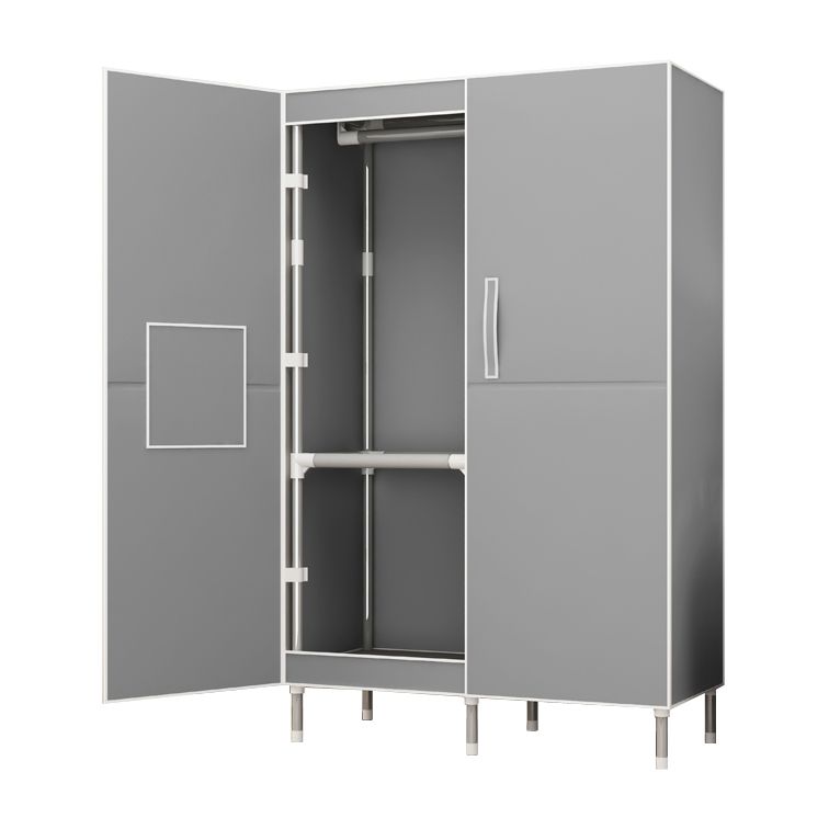 Contemporary Wardrobe Armoire Steel Wardrobe Closet with Legs for Home Clearhalo 'Armoires & Wardrobes' 'armoires_wardrobes' 'Bedroom Furniture' 'furn' 'furn_armoires_wardrobes' 'Furniture' 1200x1200_152c0f22-220b-43ee-8408-3fdfd8b394cc