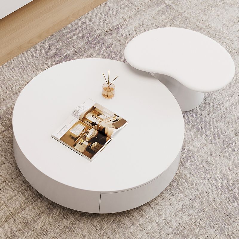 Contemporary Coffee Table White Solid Wood Coffee Cocktail Table Clearhalo 'Coffee & Accent Tables' 'Coffee Tables' 'coffee_tables' 'furn' 'furn_coffee_tables' 'Furniture' 'Living Room Furniture' 1200x1200_152c876c-9993-4989-a6f0-42f357987227