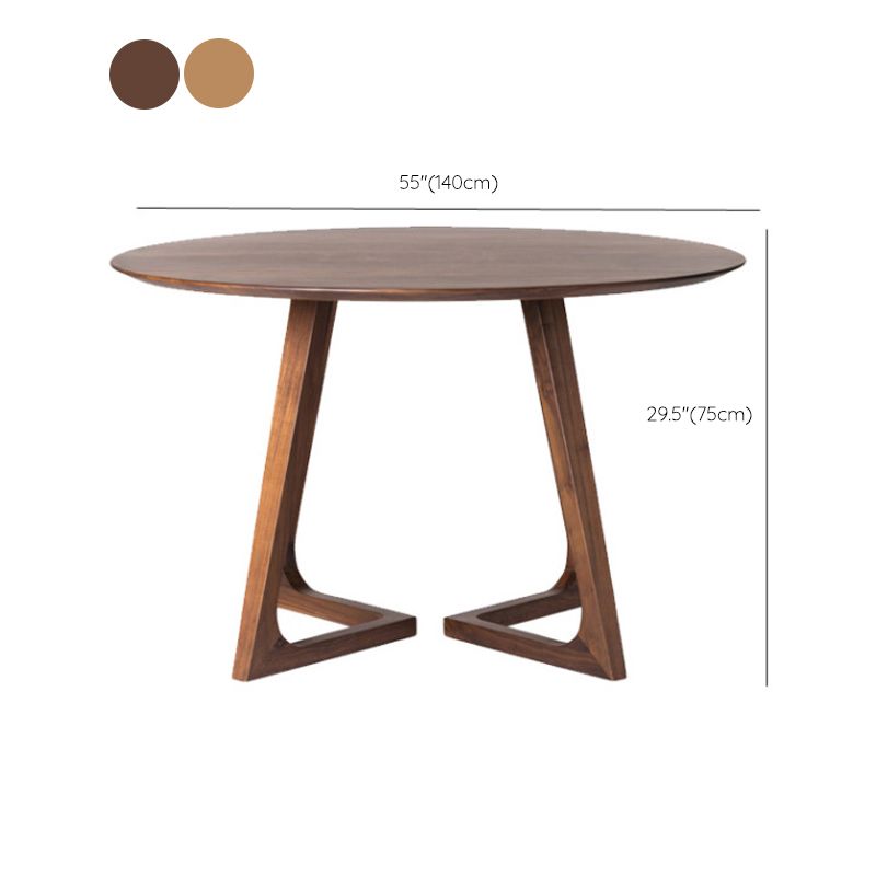 Round Double Base Dining Table Modern Pine Wood Table for Kitchen Clearhalo 'Dining Tables & Seating' 'Dining Tables' 'dining_table' 'furn' 'furn_dining_table' 'Furniture' 'Kitchen & Dining Furniture' 1200x1200_152c98a6-fec4-46fe-abaa-ae0171ef9207