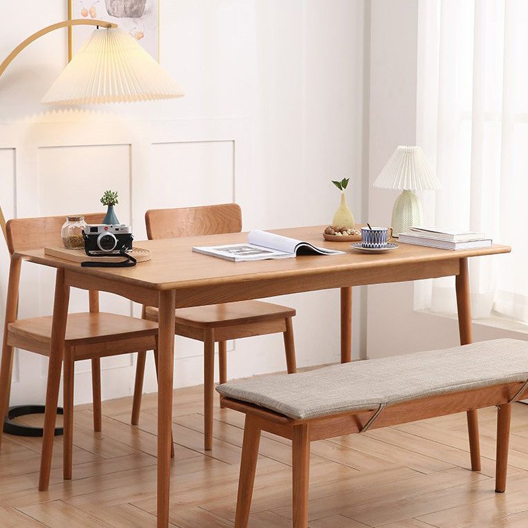 Rectangle Dining Table Contemporary Dinner Room Solid Wood Table with 4-foot Clearhalo ' dining_table' 'Dining Tables & Seating' 'Dining Tables' 'furn' 'furn_dining_table' 'Furniture' 'furniture_dining_table' 'Kitchen & Dining Furniture' 'kitchen&dining_furn' 'kitchen' 'kitchen_dining_table' 1200x1200_15315567-f8fb-49d3-9713-0a34eea5599f