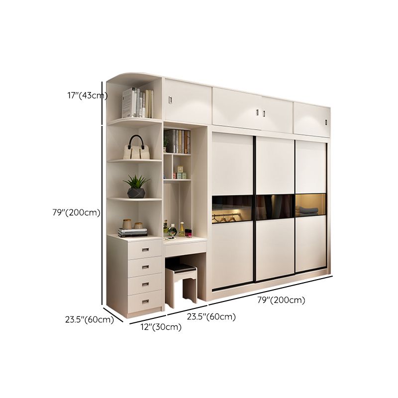 Contemporary Home Engineered Wood Wardrobe Freestanding Wardrobe Closet Clearhalo 'Armoires & Wardrobes' 'armoires_wardrobes' 'Bedroom Furniture' 'furn' 'furn_armoires_wardrobes' 'Furniture' 1200x1200_15328fc6-d631-41d3-86f5-353f6f12583f