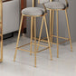 Low Back Bar Stool Glam Polstered Ess -Stuhl mit Metallbasis