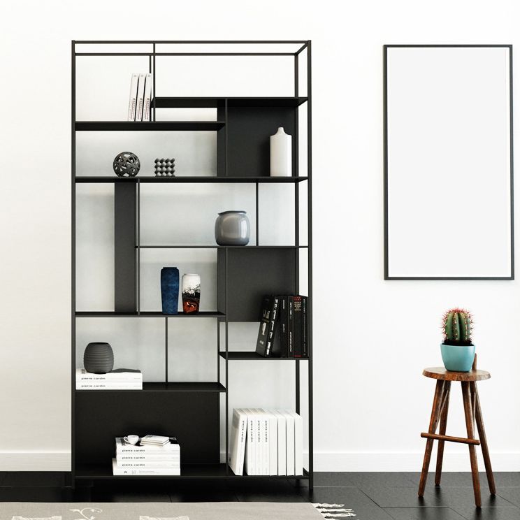 Contemporary Iron Etagere Bookshelf Vertical Office and Living Room Bookcase Clearhalo 'Bookcases' 'furn' 'furn_bookcases' 'Furniture' 'furniture_bookcases' 'Office Furniture' 1200x1200_153422ed-e427-409a-9597-6ca1010a41c4