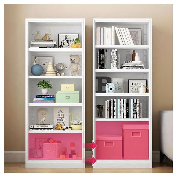 Moderne stalen boekenkast gesloten boekenplank voor elke kamer, 13 "W