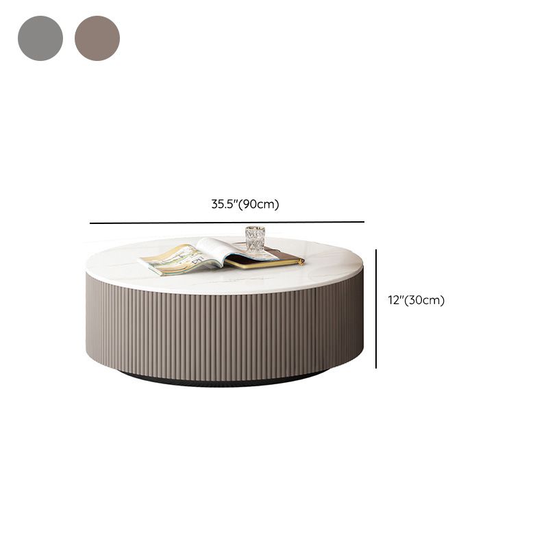 Round Slate Top Coffee Table Glam Drum Coffee Cocktail Table with Drawer Clearhalo 'Coffee & Accent Tables' 'Coffee Tables' 'coffee_tables' 'furn' 'furn_coffee_tables' 'Furniture' 'Living Room Furniture' 1200x1200_15360e00-da1c-4fd4-a91d-21465d0a088a
