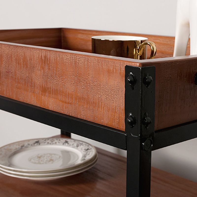 Contemporary Rolling Kitchen Cart Wood Rectangular Kitchen Cart for Dining Room Clearhalo 'furn' 'furn_kitchen_islands_carts' 'Furniture' 'Kitchen & Dining Furniture' 'Kitchen Islands & Carts' 'kitchen_islands_carts' 1200x1200_15375344-840f-4729-8a79-1fc6245af53e