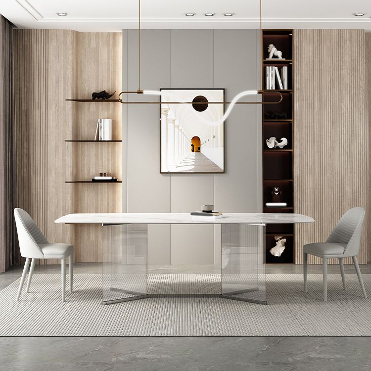 Designer Style Rectangle Dining Table Set 1/4/5 Pieces Acrylic Dining Table Clearhalo 'Dining Room Sets' 'Dining Tables & Seating' 'dining_room_set' 'furn' 'furn_dining_room_set' 'Furniture' 'Kitchen & Dining Furniture' 1200x1200_1538f841-a847-4aa3-8ae2-5b2a65fdb18a