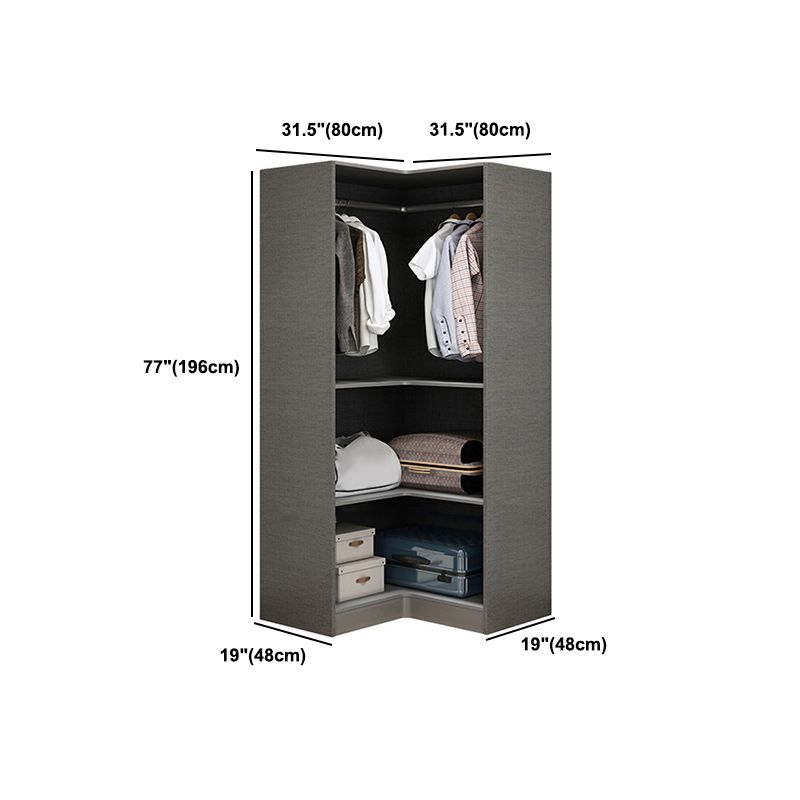 Hedendaagse stijl garderobe grijze kleur houten garderobe kast met planken