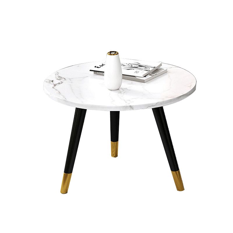 Contemporary Round Coffee Table with 3 Metal Legs and Wooden Top Clearhalo 'Coffee & Accent Tables' 'Coffee Tables' 'coffee_tables' 'furn' 'furn_coffee_tables' 'Furniture' 'Living Room Furniture' 1200x1200_153b0bf5-8c65-407b-af5c-7876d0e13fd7