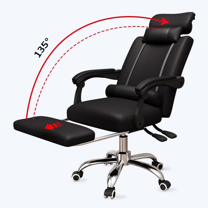 Metal Base Modern Executive Desk Chair with Padded Arms Microfiber Adjustable Office Chair Clearhalo 'furn' 'furn_office_chair' 'Furniture' 'furniture_office_chair' 'Office Chairs' 'Office Furniture' 'office_chair' 1200x1200_153c4d9a-eae4-44d2-9d74-e63febb47c60