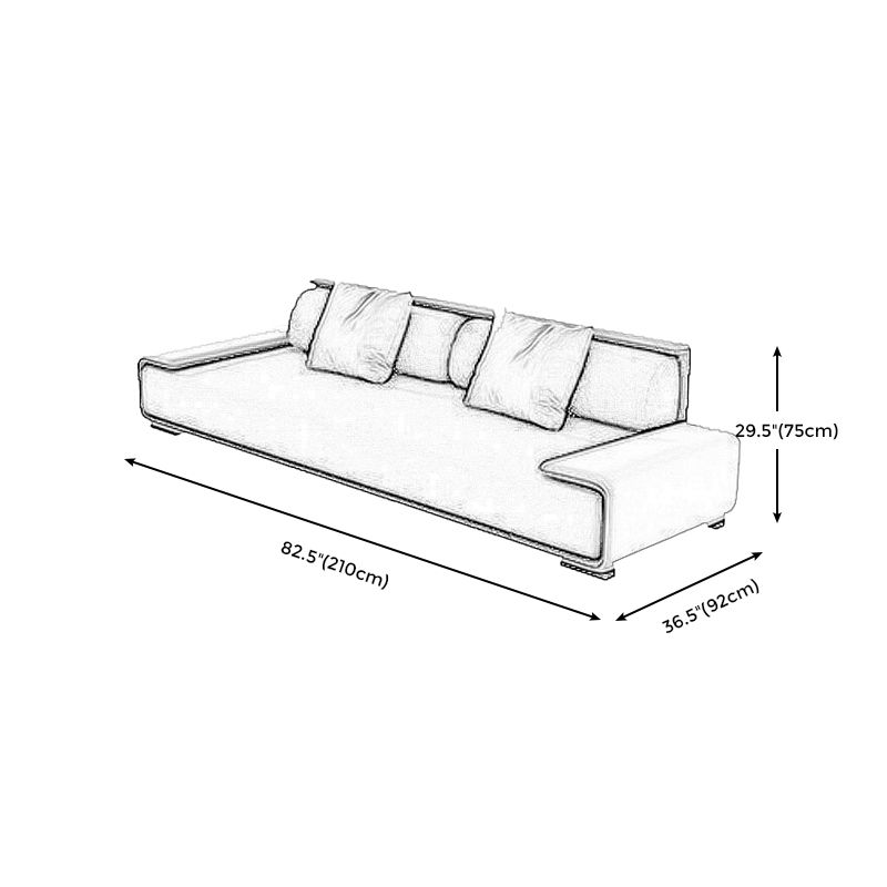 Contemporary Industrial Fabric Sofa with Bolster Pillows 29.53"High Pillow Top Arm Sofa Clearhalo 'furn' 'furn_sectionals' 'Furniture' 'furniture_sectionals' 'kitchen' 'kitchen_sectionals' 'Living Room Furniture' 'Sectionals' 1200x1200_153c80d3-8667-4315-af05-4a0a426f4baf