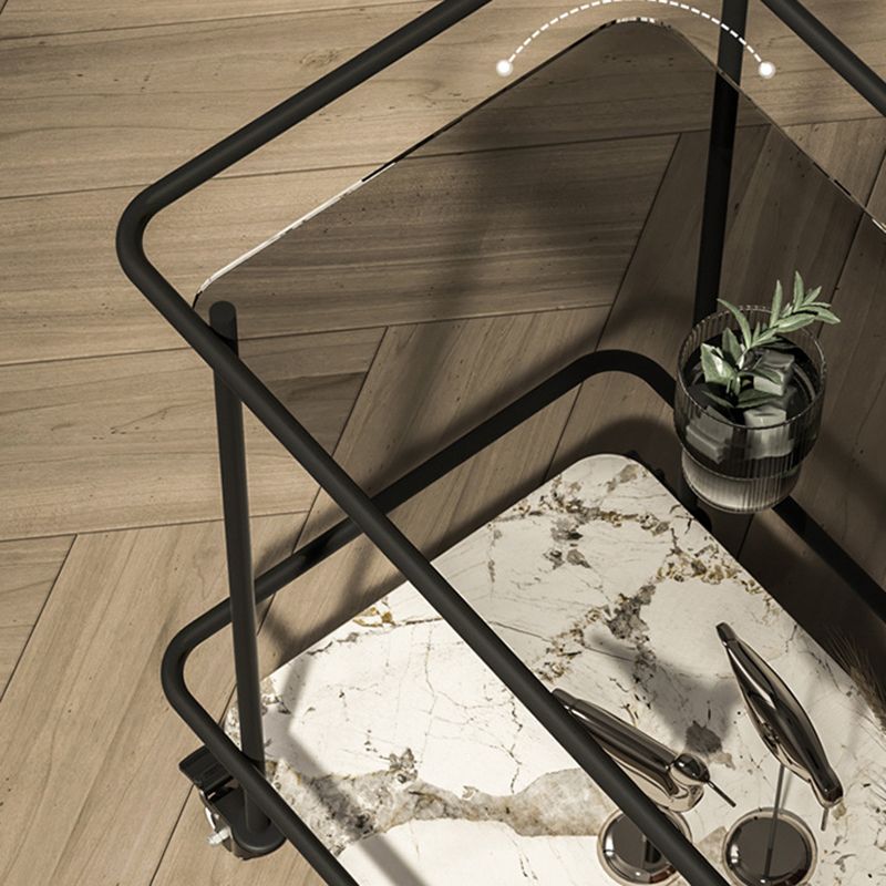 23.6 "Alta Tapa de tobogán contemporáneo Top de vidrio Top Table rectangular