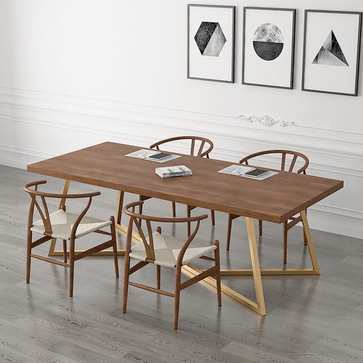 Escritorio de escritura contemporánea escritorio rectangular de madera maciza de oro