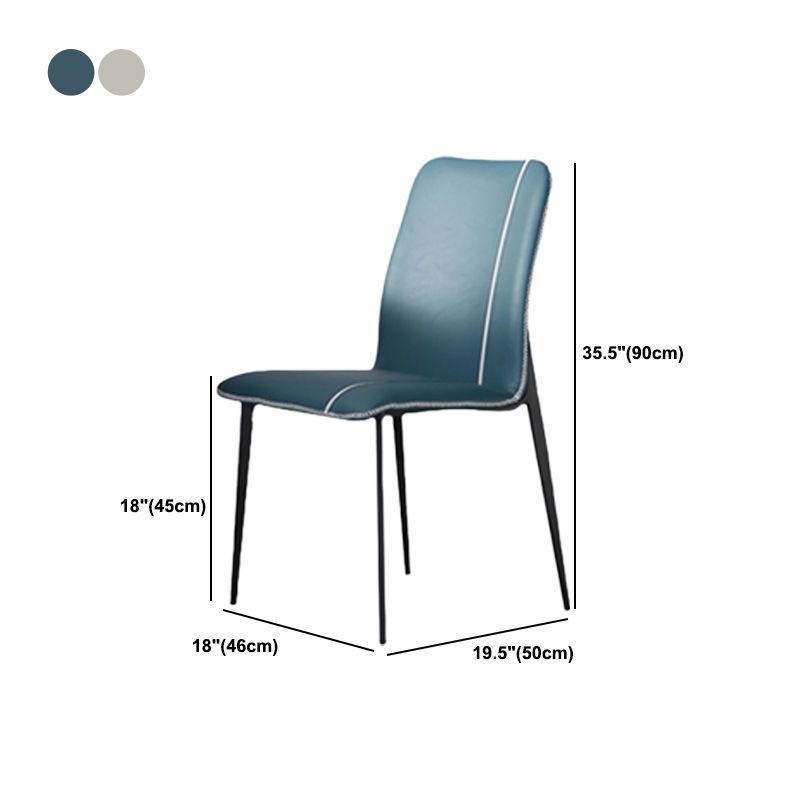 Modern Armless Dining Chairs Parsons Side Chair Set for Kitchen