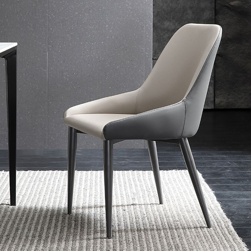 Industrial Style Arm Chair Faux Leather Parsons Chairs for Bedroom