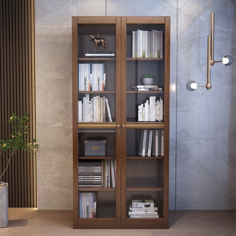 Glass Door Accent Cabinet Rubberwood Cabinet with 2 Doors and 5 Shelves Clearhalo 'Cabinets & Chests' 'cabinets_chests' 'furn' 'furn_cabinets_chests' 'Furniture' 'Living Room Furniture' 1200x1200_1540b31a-0290-450b-9ffd-cd32e05b3ecf