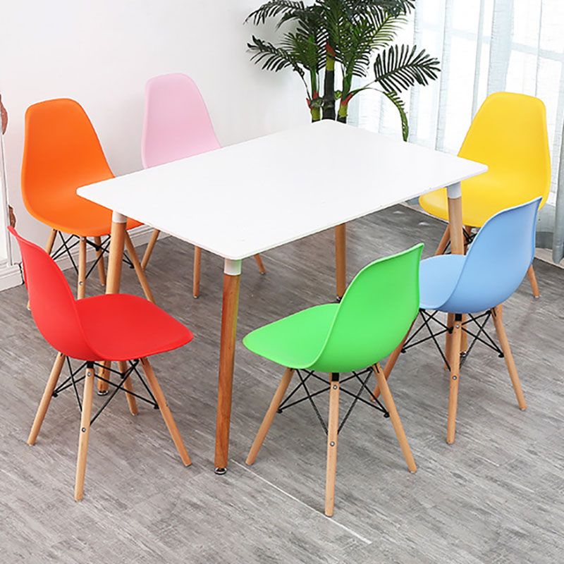 Modern Plastic Home Side Chair Matte Finish Solid Back Dining Chair Clearhalo 'Dining Chairs' 'Dining Tables & Seating' 'dining_chair' 'Furniture' 'furniture_dining_chair' 'Kitchen & Dining Furniture' 1200x1200_154100cc-8177-4962-9cdc-bc5a8373d9ee