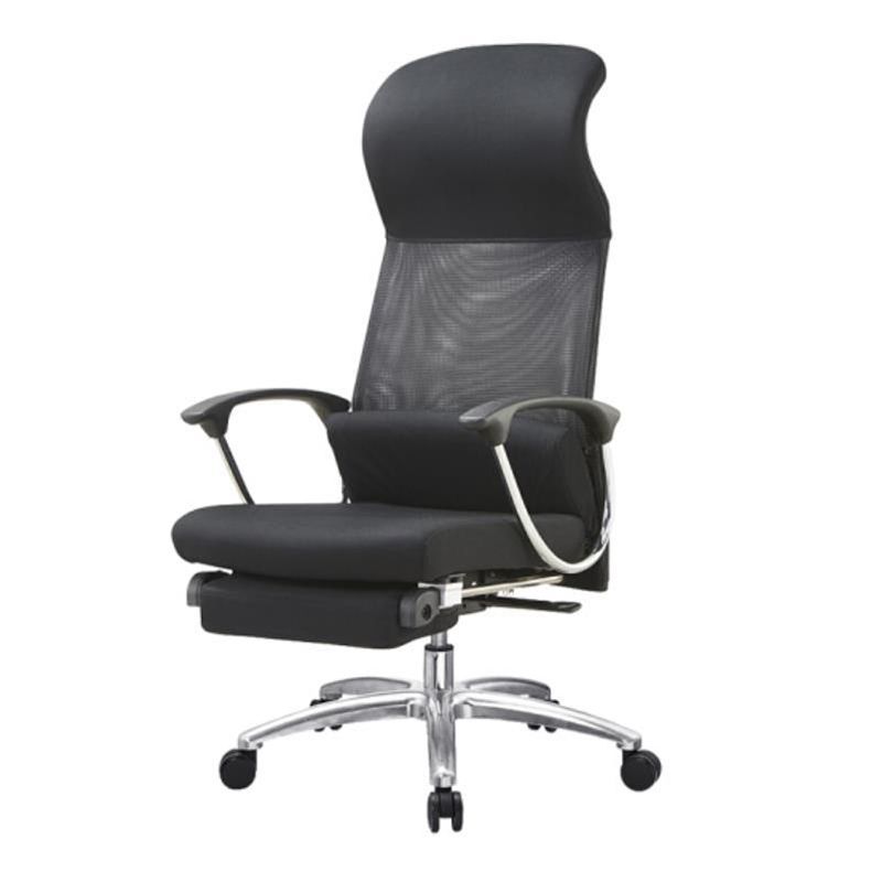 Fauteuil contemporain à bras fixes, mécanisme d'inclinaison, chaise de bureau noire