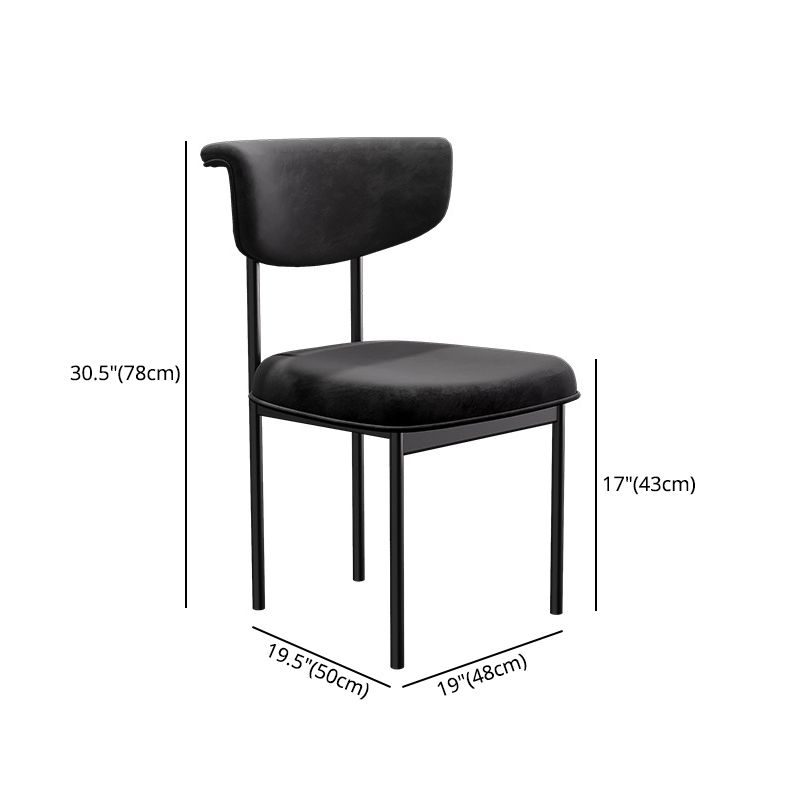 Glam Style Upholstered Side Chair Matte Finish Open Back Dining Chair for Home Use Clearhalo ' kitchen&dining_furn' 'Dining Chairs' 'Dining Tables & Seating' 'dining_chair' 'furn' 'furn_dining_chair' 'Furniture' 'furniture_dining_chair' 'Kitchen & Dining Furniture' 'kitchen' 1200x1200_15434318-0d30-4ca4-a88f-9fc56ee85ab1