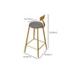 Contemporary Bar Stool Cushion Barstool with Gold Metal Legs
