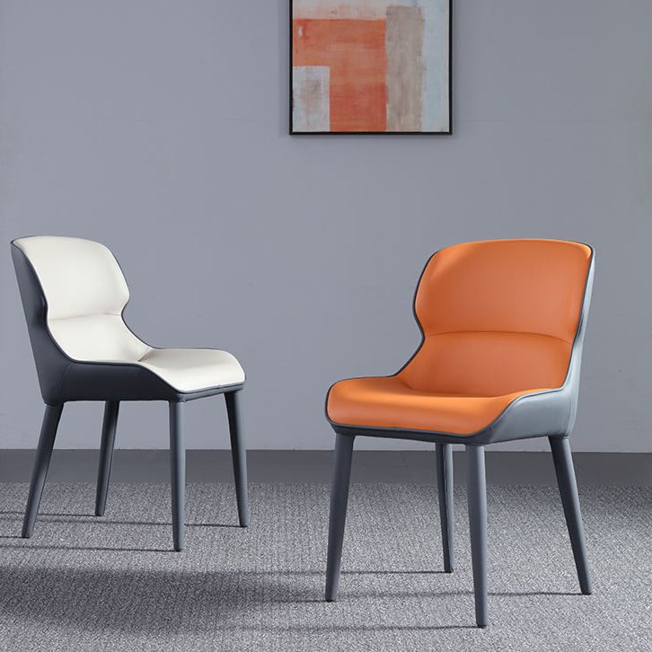 Modern Simple Side Chair Faux Leather Dining Chair for Living Room