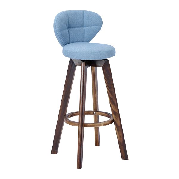 Contemporary Solid Wood Barstool Indoor Bar Stool with Footrest and Cushion Clearhalo 'Bar Furniture' 'Bar Stools' 'bar_stools' 'furn' 'furn_bar_stools' 'Furniture' 'furniture_bar_stools' 'Kitchen & Dining Furniture' 1200x1200_15461e2b-a8f5-46f2-a996-321e9efee2b1
