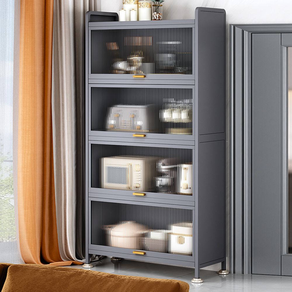 Metal Contemporary Dining Server Black Sideboard Table for Dining Room Clearhalo 'buffet_sideboard' 'Buffets & Sideboards' 'furn' 'furn_buffet_sideboard' 'Furniture' 'Kitchen & Dining Furniture' 1200x1200_1546f6a5-7041-44de-9344-8e4e66e1594e