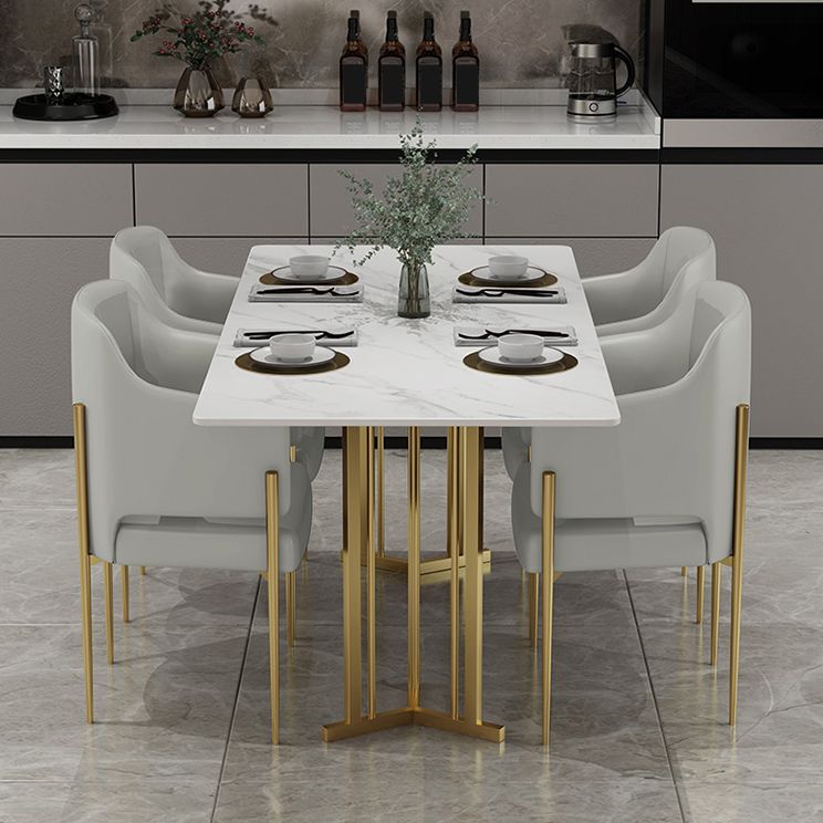 Sintered Stone White Dining Table Traditional Luxury Dining Table with Metal Base Clearhalo ' dining_table' 'Dining Tables & Seating' 'Dining Tables' 'furn' 'furn_dining_table' 'Furniture' 'furniture_dining_table' 'Kitchen & Dining Furniture' 'kitchen&dining_furn' 'kitchen' 'kitchen_dining_table' 1200x1200_154702f6-be89-481b-9fdf-687b5521629c