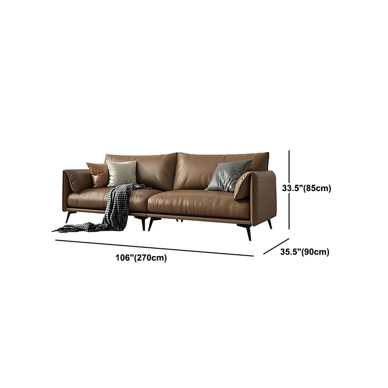 Contemporary Brown Cushions Standard Pillow Top Arm Stain Resistant Sofa Clearhalo 'furn' 'furn_sofas' 'Furniture' 'Living Room Furniture' 'Sofa' 'sofas' 1200x1200_154763a2-64da-454a-95c7-cf7033e5ee20