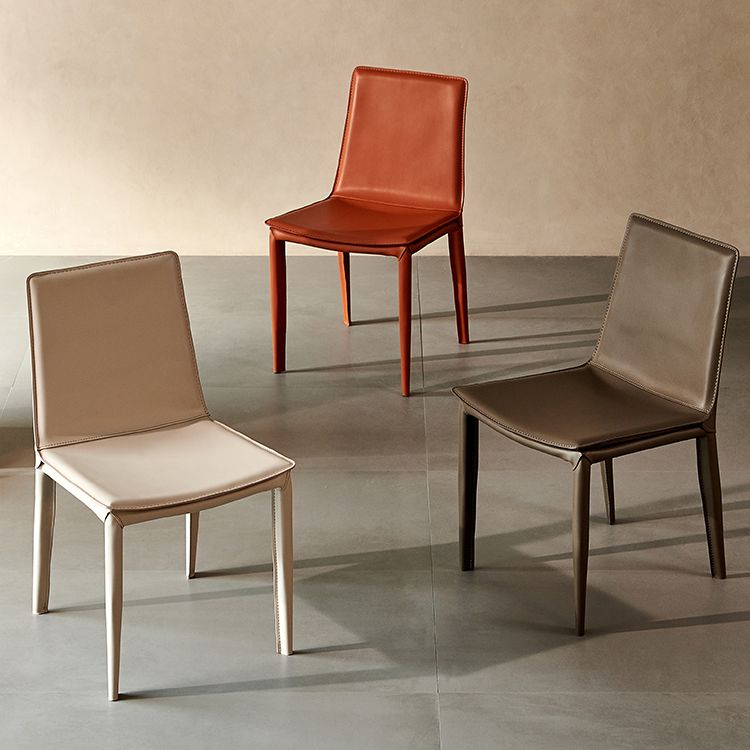 Contemporary Style Dining Chairs Armless Side Chairs with Metal Legs Clearhalo 'Dining Chairs' 'Dining Tables & Seating' 'dining_chair' 'furn' 'furn_dining_chair' 'Furniture' 'Kitchen & Dining Furniture' 1200x1200_15483f33-1e34-4916-b39a-55172ec64728